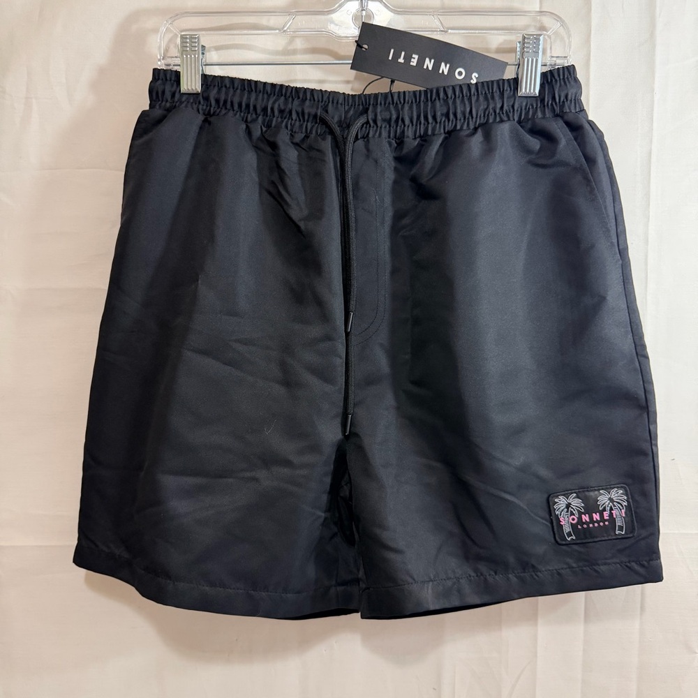 Sonneti Men’s Jolla Swim Shorts in Black Size Small